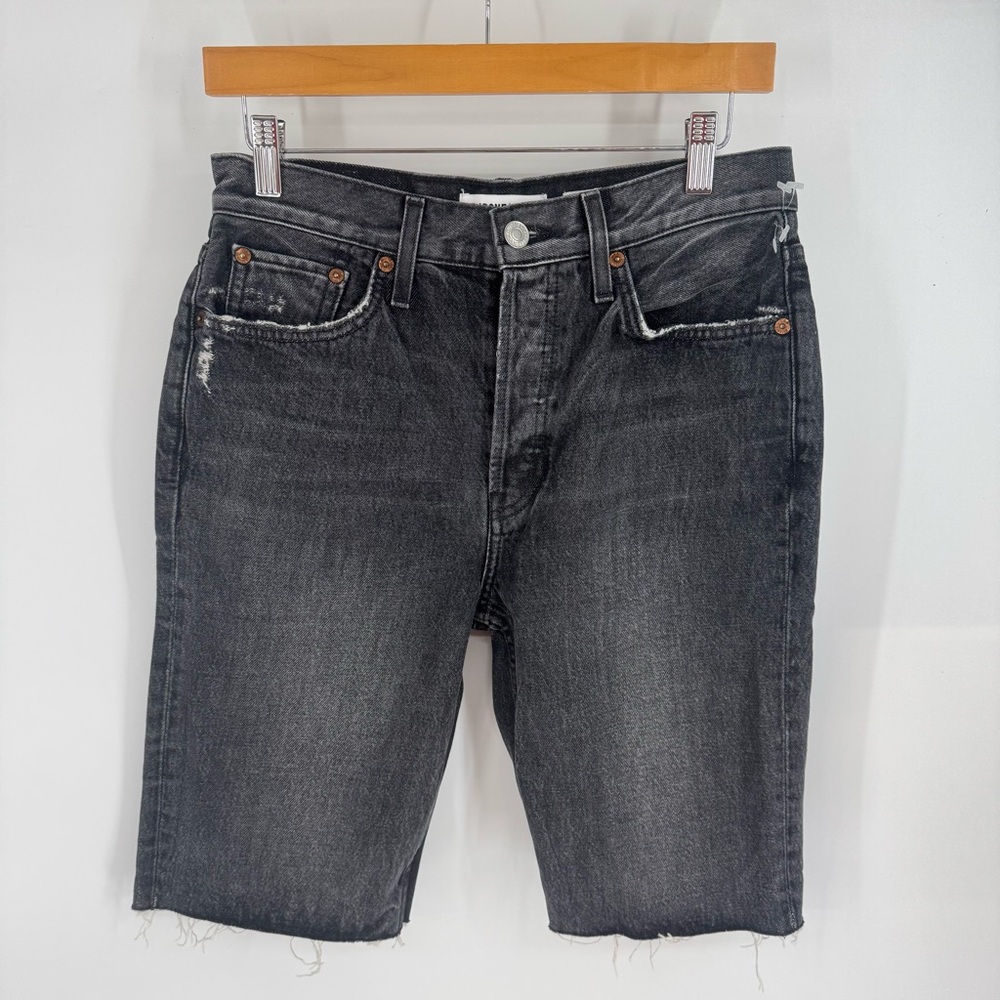 Redone Levi’s Upcycled Baggy Dad Causal Streetwear Black Denim Cutoff Shorts